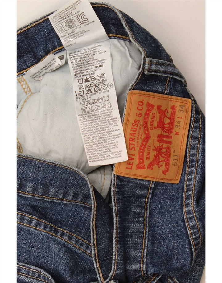 Levi's Herre 511 Slim Jeans W34 L26 Blå Bomuld