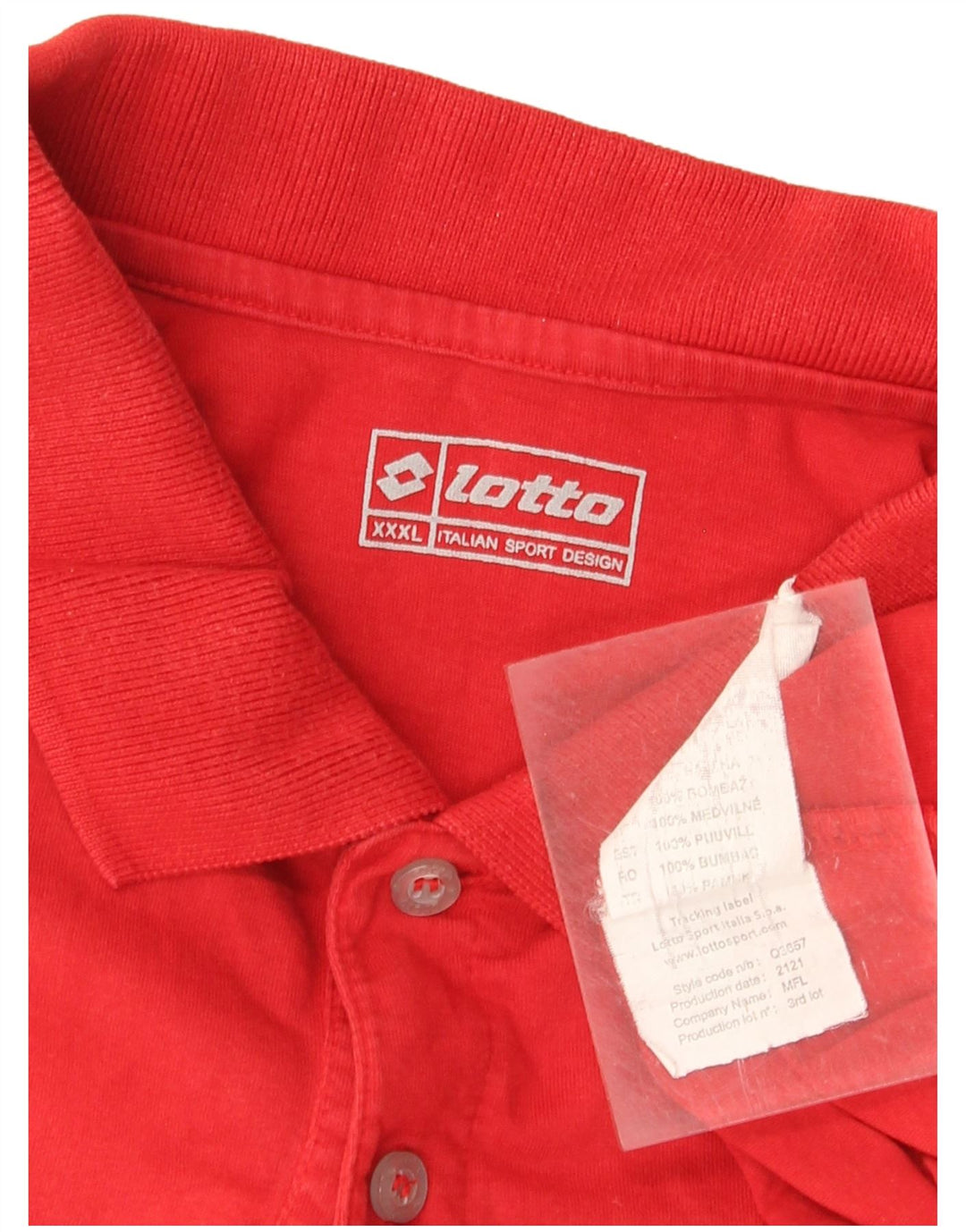 Lotto Herre Polo Shirt 3XL Rød Bomuld