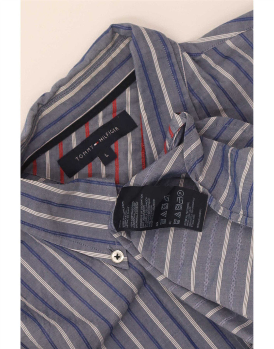 Tommy Hilfiger Herreskjorte Stor blåstribet bomuld