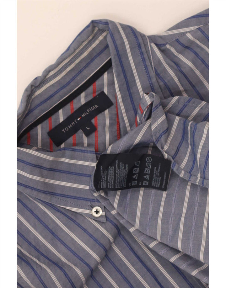 Tommy Hilfiger Herreskjorte Stor blåstribet bomuld