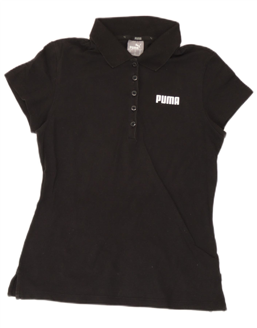 Puma Dame Polo Shirt UK 8 Small Black Bomuld