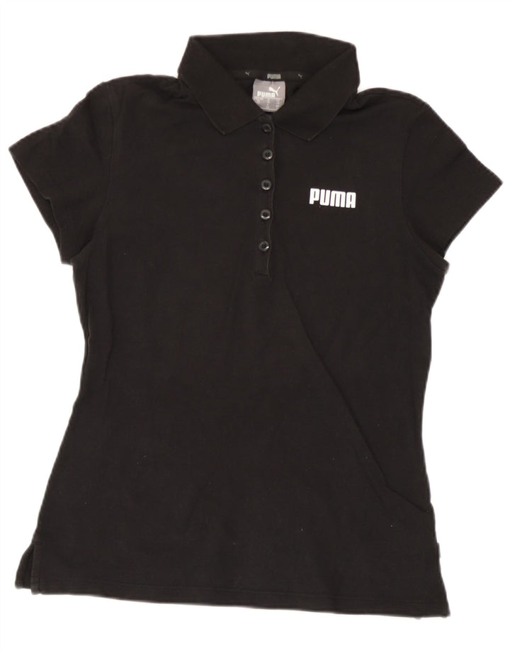 Puma Dame Polo Shirt UK 8 Small Black Bomuld