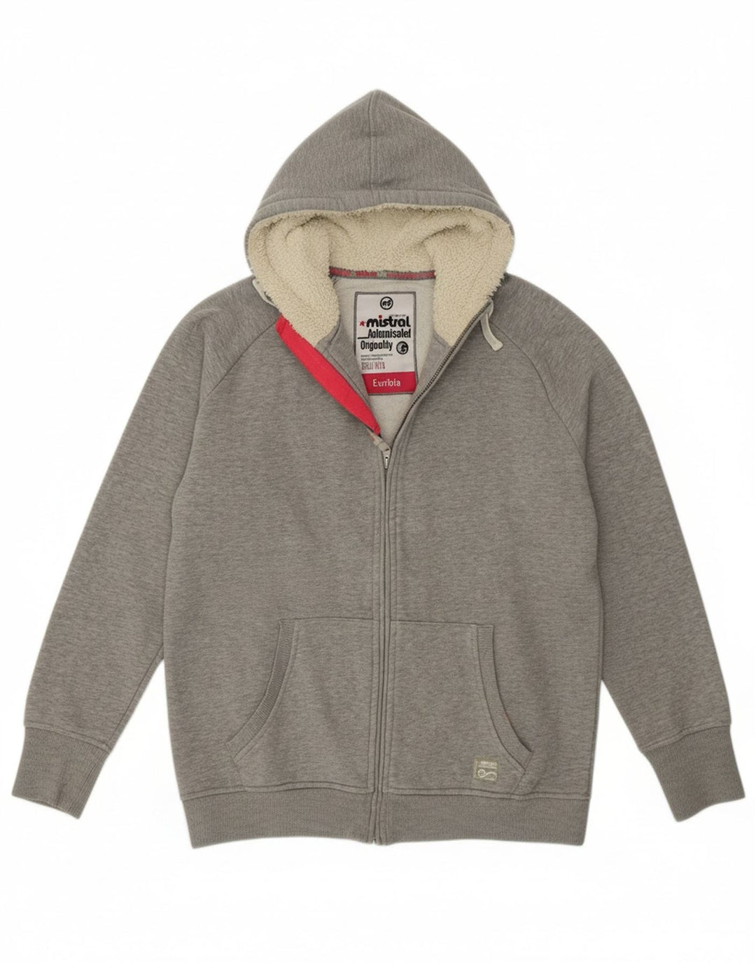 MISTRAL Womens Zip Hoodie Sweater UK 16 Large Grey Vintage Mistral and Second-Hand Mistral from Messina Hembry 