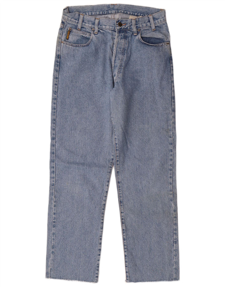 Armani Herre Højtaljede Lige Jeans W32 L29 Blå Bomuld