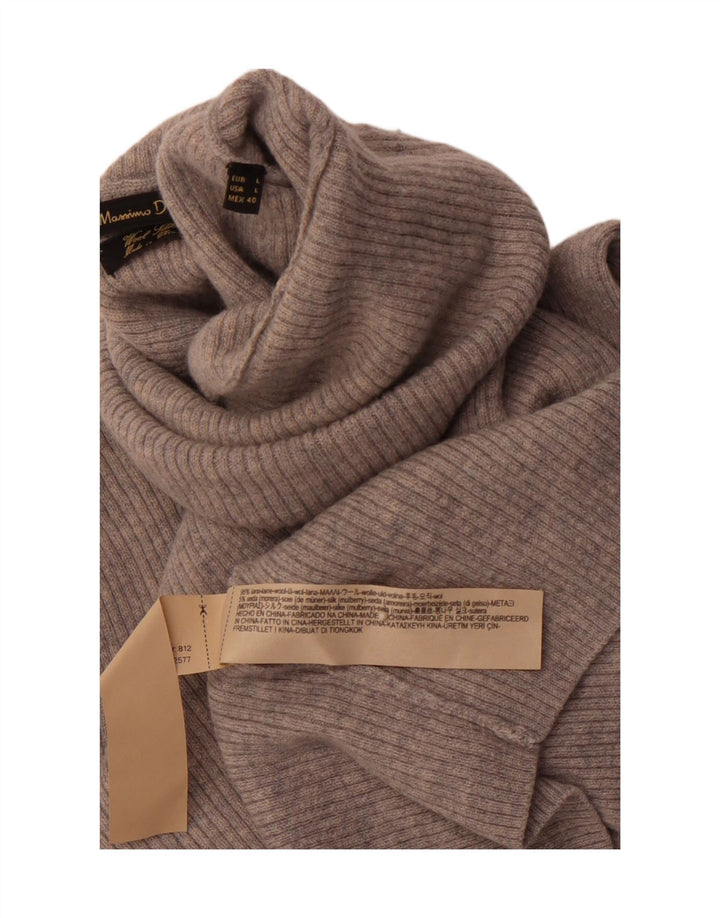 MASSIMO DUTTI Dame Rullehalstrøje DK 16 Stor Grå Uld