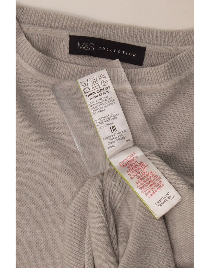 MARKS & SPENCER Dame Boat Neck sweater UK 12 Medium Grå Akryl