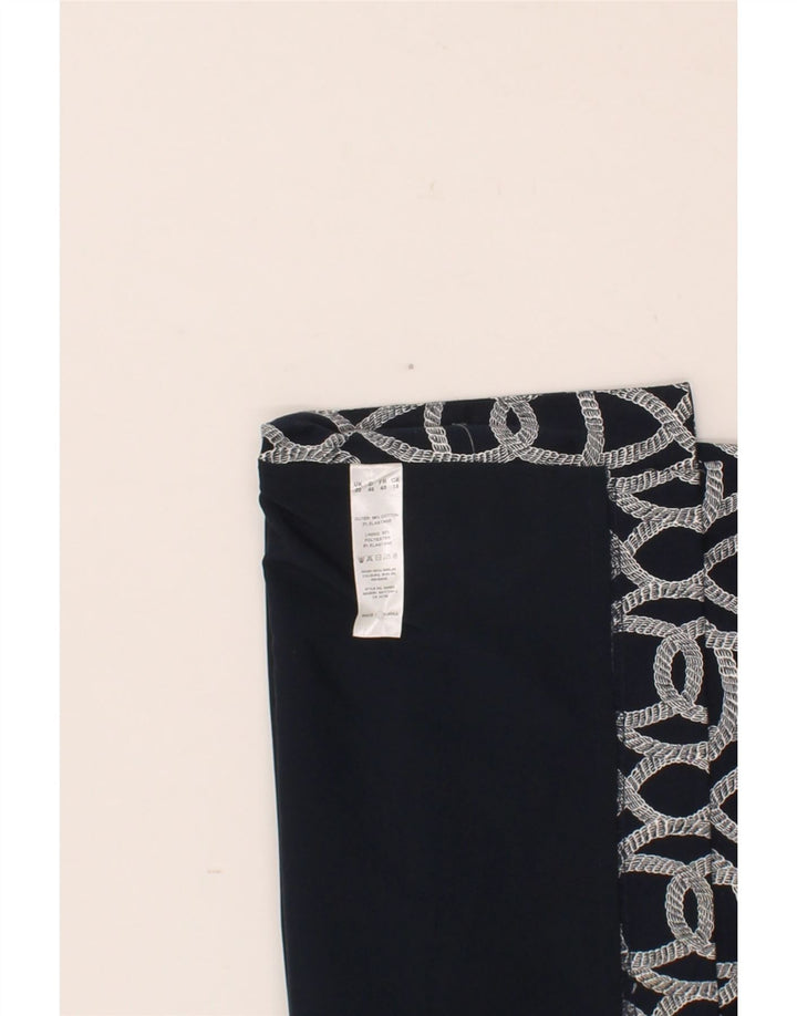 EASTEX Womens Abstract Pattern Sheath Dress UK 20 2XL Navy Blue Cotton Vintage Eastex and Second-Hand Eastex from Messina Hembry 