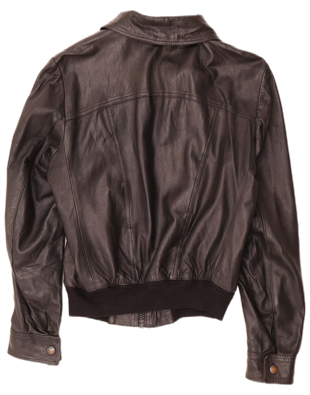 Vintage læderjakke til kvinder UK 14 Medium sort læder