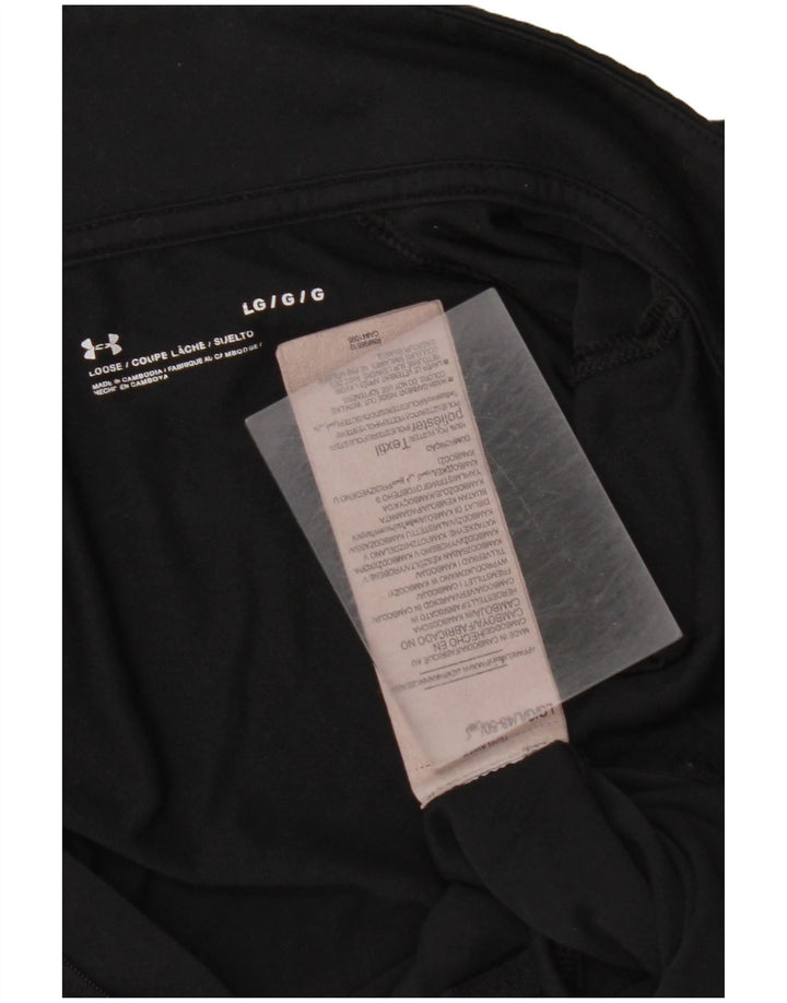 UNDER ARMOR Dame Grafisk Pullover Træningsdragt Top UK 14 Large Sort
