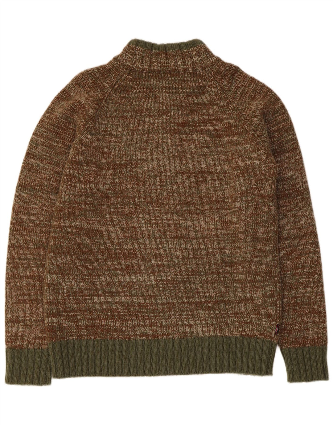 Bear Herre Cardigan Sweater Large Khaki Flecked Wool