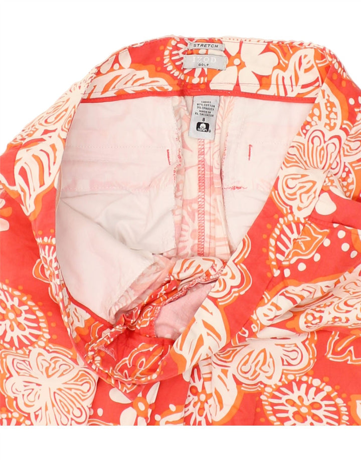 IZOD Womens Chino Shorts US 8 Medium W36  Orange Floral Cotton Vintage Izod and Second-Hand Izod from Messina Hembry 