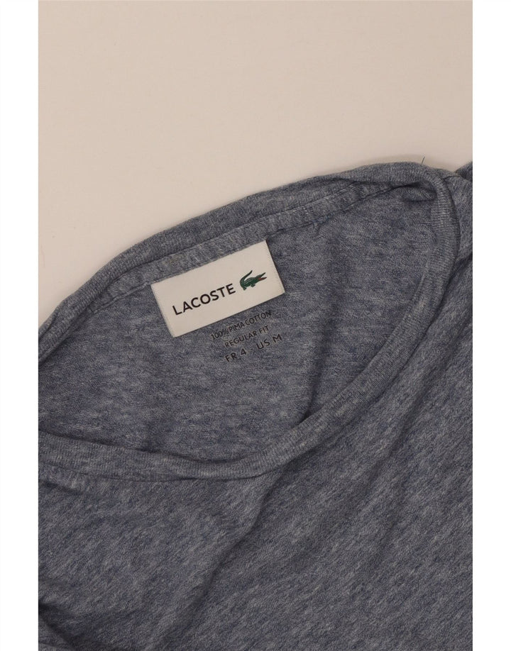 Lacoste Herre Regular Fit T-Shirt Top Størrelse 4 Medium Blue Flecked Bomuld