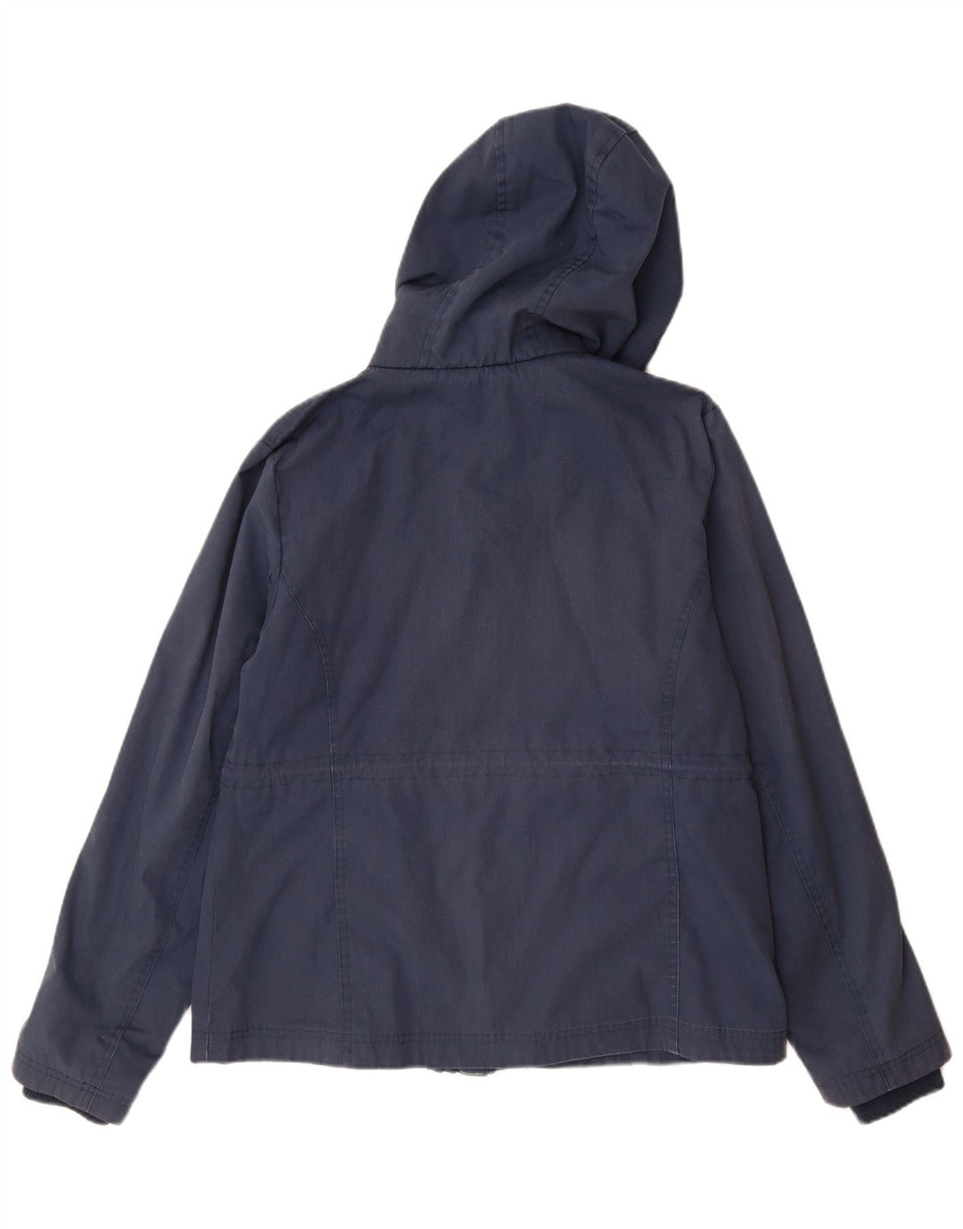 Weird Fish Dame Hætte Windbreaker Jacket UK 14 Large Navy Blue Polyester