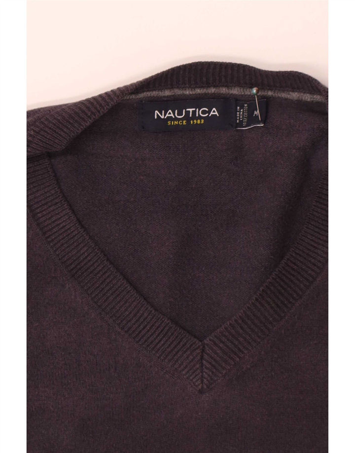 Nautica Herre V-hals sweater Medium Marineblå Bomuld
