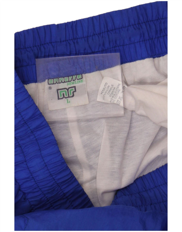 VINTAGE Træningsdragt til mænd Joggers Store blå stribede nylon