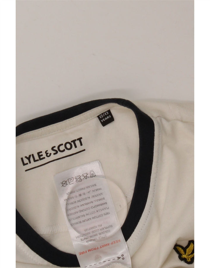 LYLE & SCOTT T-shirt til drenge 12-13 år Hvid bomuld