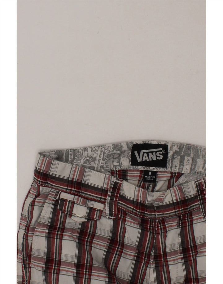 VANS Boys Chino Shorts 7-8 Years W24  Red Check Cotton Vintage Vans and Second-Hand Vans from Messina Hembry 