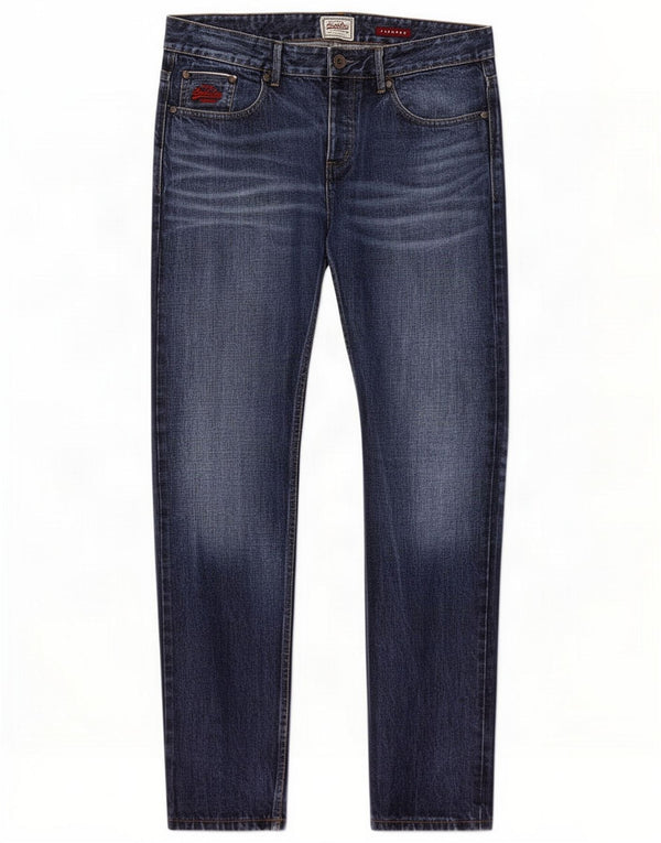 Superdry Herre tilspidsede jeans W34 L32 blå bomuld