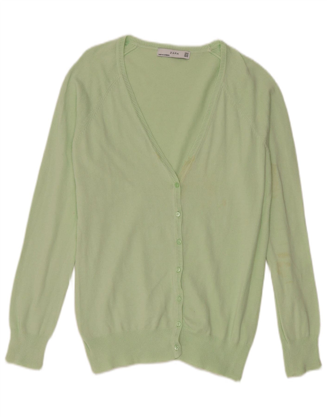 Zara Dame Cardigan Sweater UK 18 XL Grøn