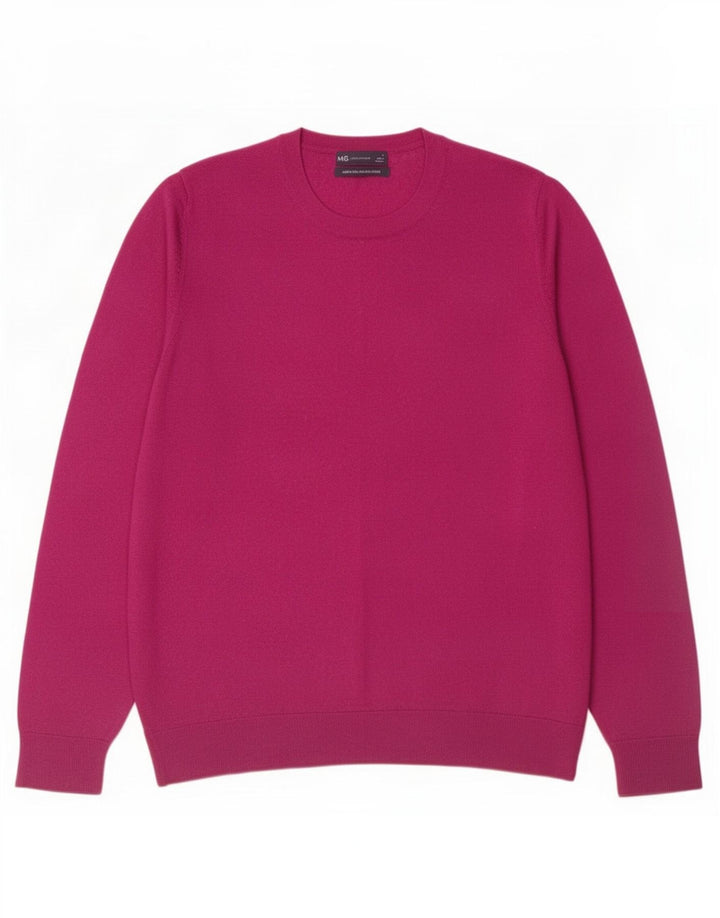 Marks & Spencer Dame sweater med rund hals DK 16 Stor rødbrun uld