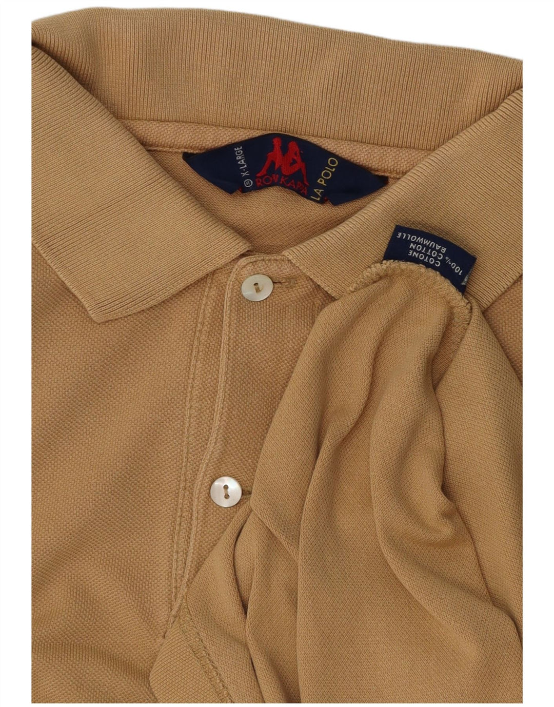 KAPPA Poloshirt til mænd XL Beige Bomuld