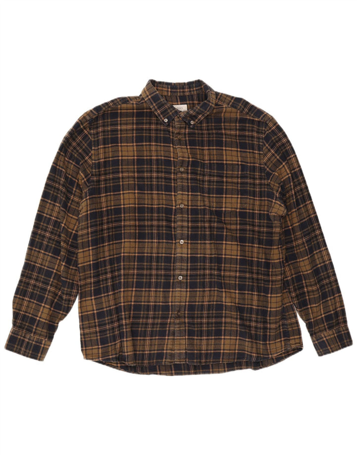 Marks & Spencer Herre Regular Fit Flanellskjorte 2XL brun ternet
