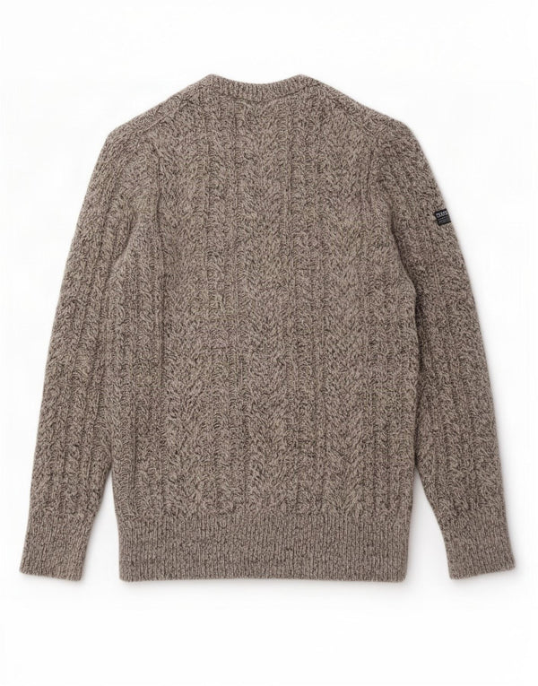 Superdry Mens Crew Neck Jumper Sweater Large Grey Flecked Acrylic