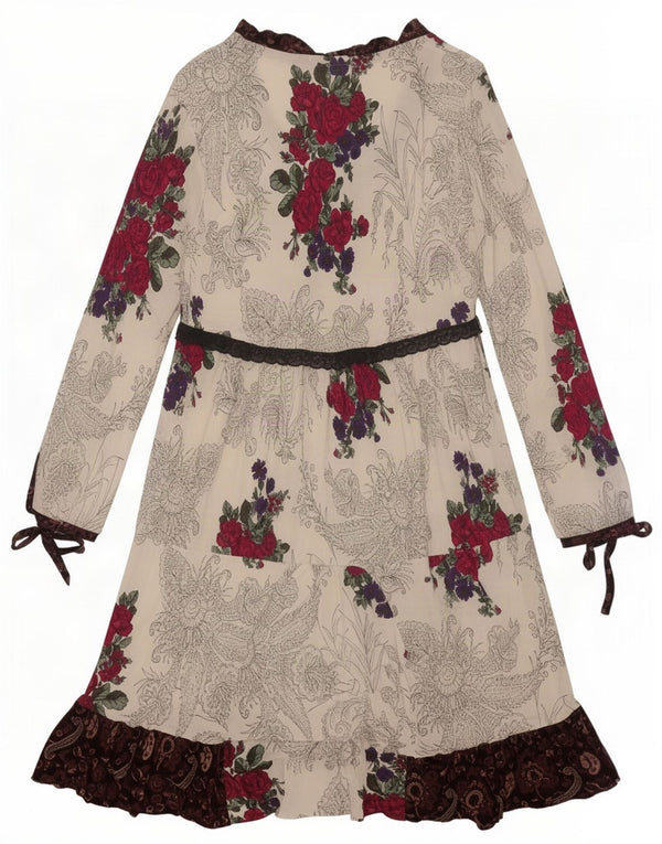 Odd Molly Womens Long Sleeve Tunic Dress Size 3 Large Off White Floral