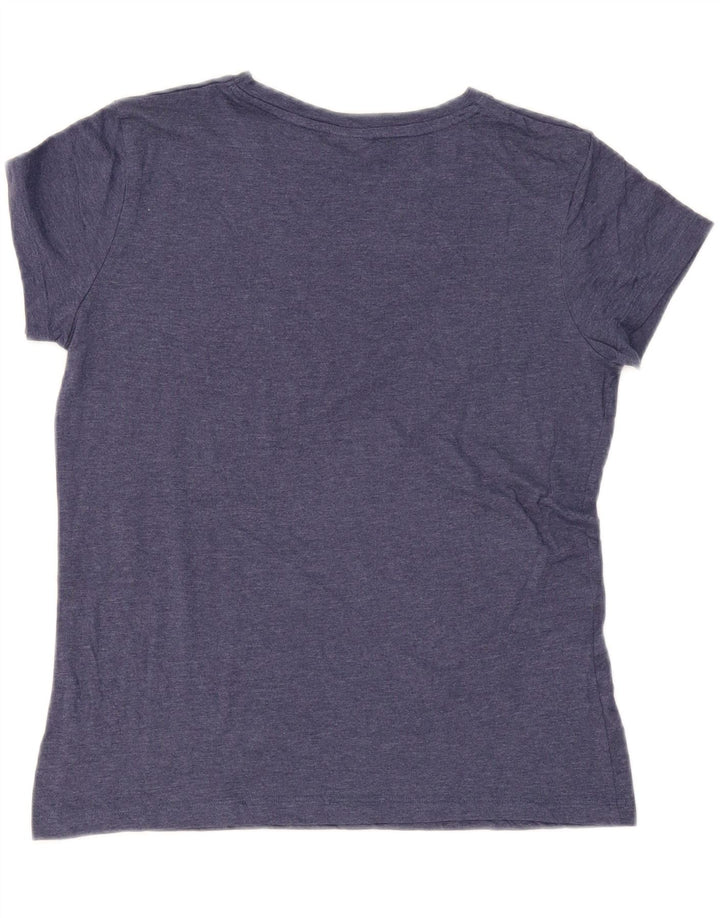 Lotto Dame T-Shirt Top UK 10 Small Navy Blue Bomuld