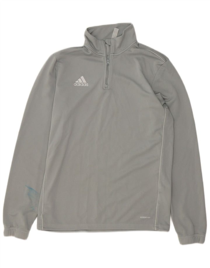 Adidas Herre Aeroready Zip Neck Pullover Træningsdragt Top Medium Grey Polyester