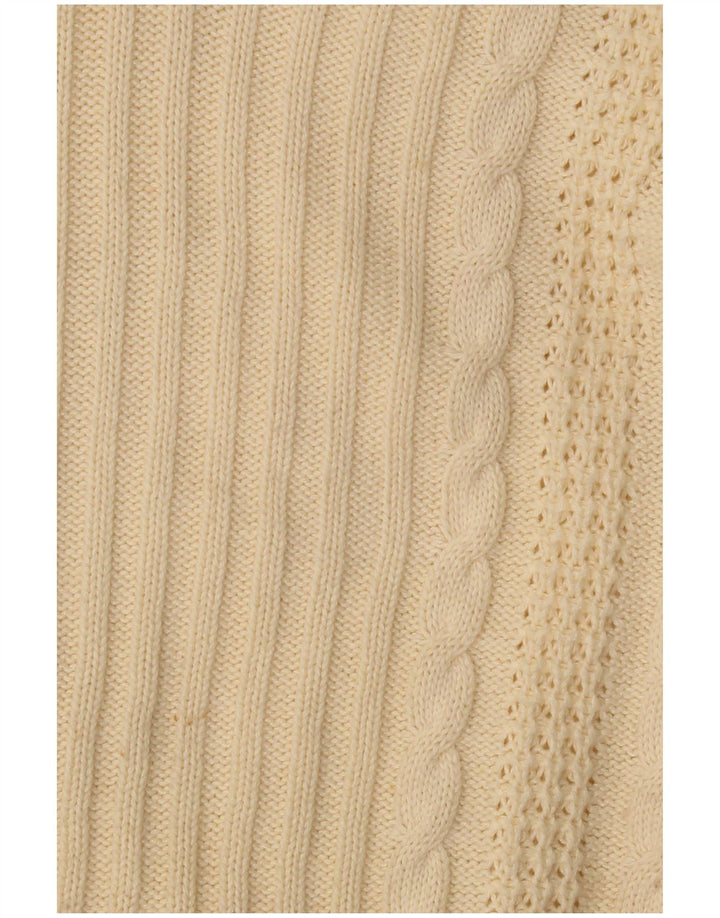 Mona Dame V-hals sweater UK 12 Medium Beige Bomuld
