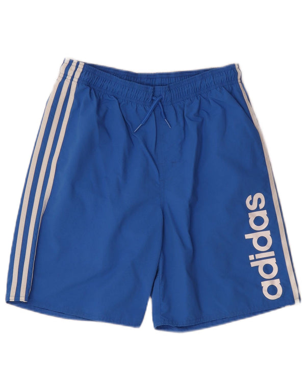 Adidas drenge grafiske sportsshorts 15-16 år blå polyester