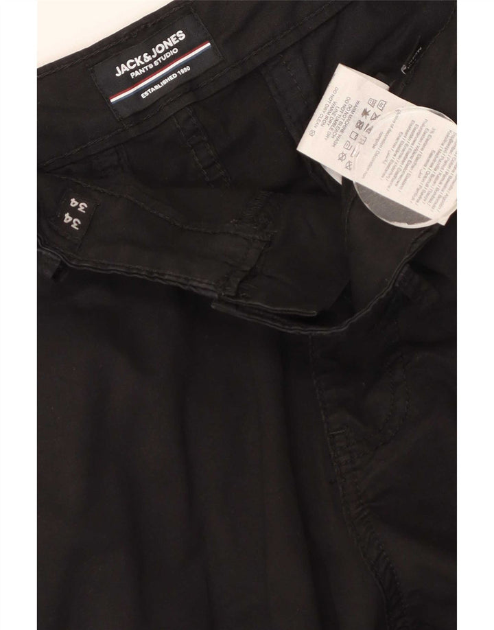 Jack & Jones Herre Slim Cargo Bukser W34 L34 Sort Bomuld