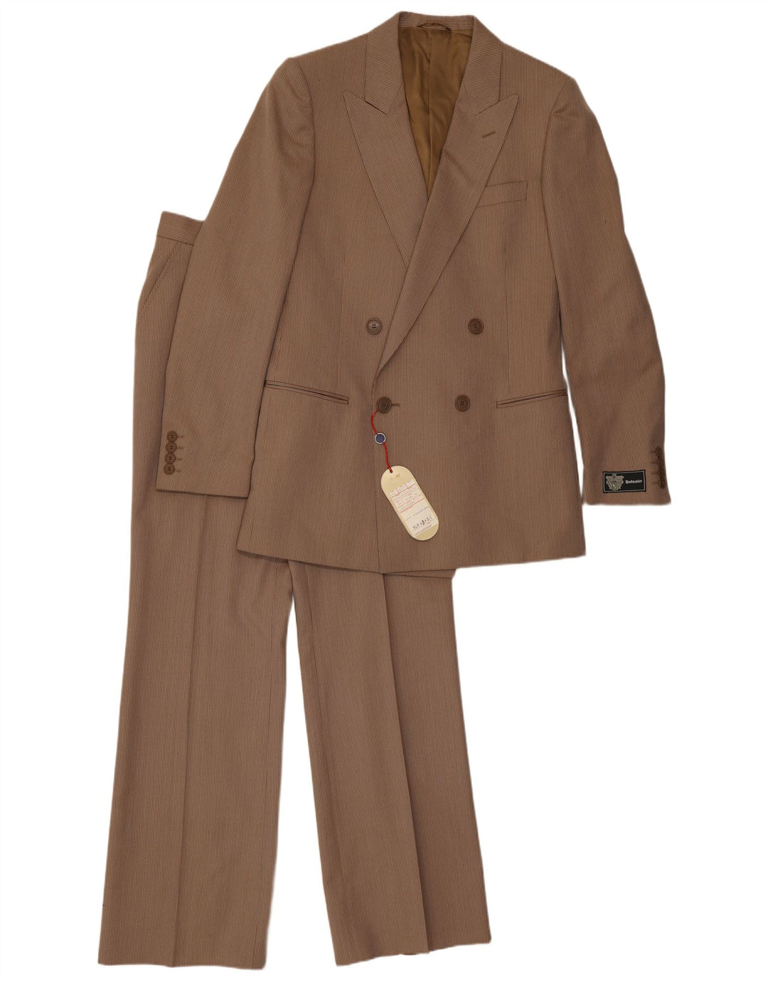 Vintage Herre 2-delt jakkesæt IT 48 Medium W30 L32 Brun nålestribe
