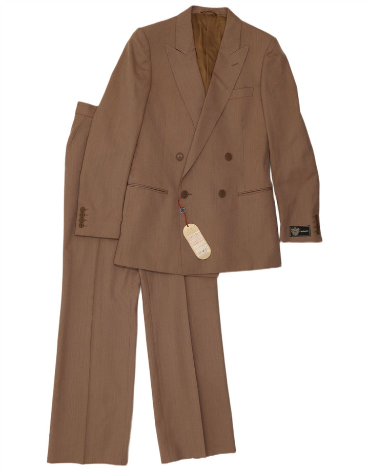 Vintage Herre 2-delt jakkesæt IT 48 Medium W30 L32 Brun nålestribe
