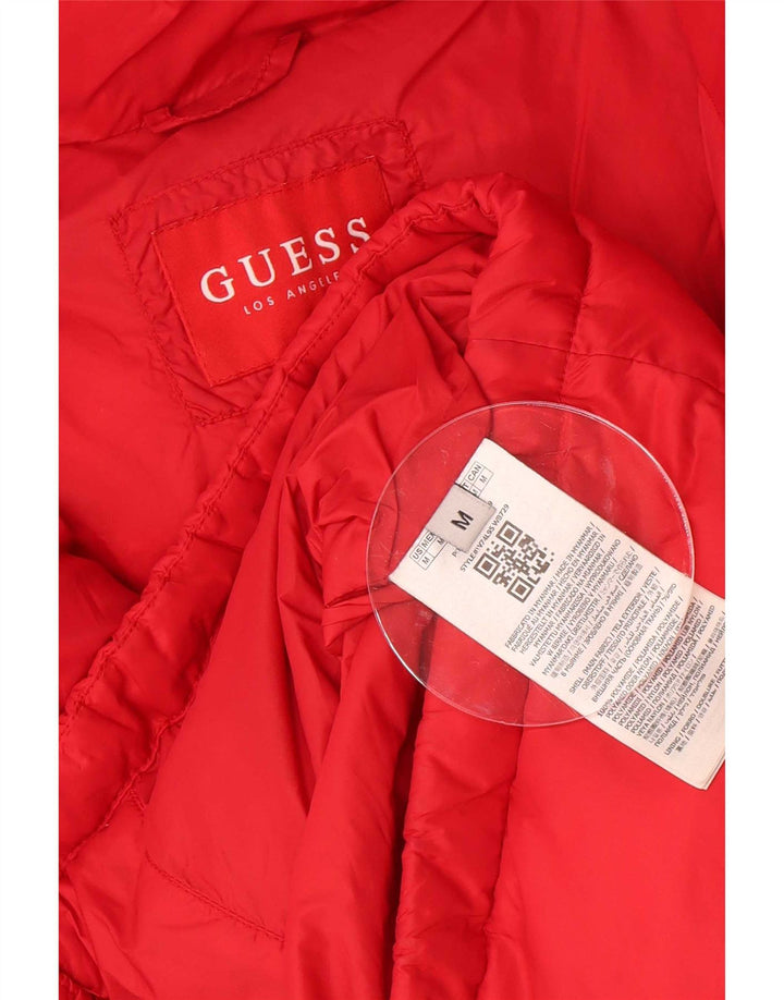 Guess Dame Oversized Polstret Jakke UK 14 Medium Rød Polyamid