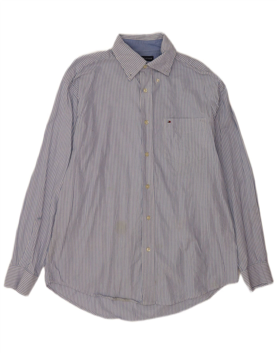 Tommy Hilfiger Herreskjorte Medium Blue Pinstripe Bomuld