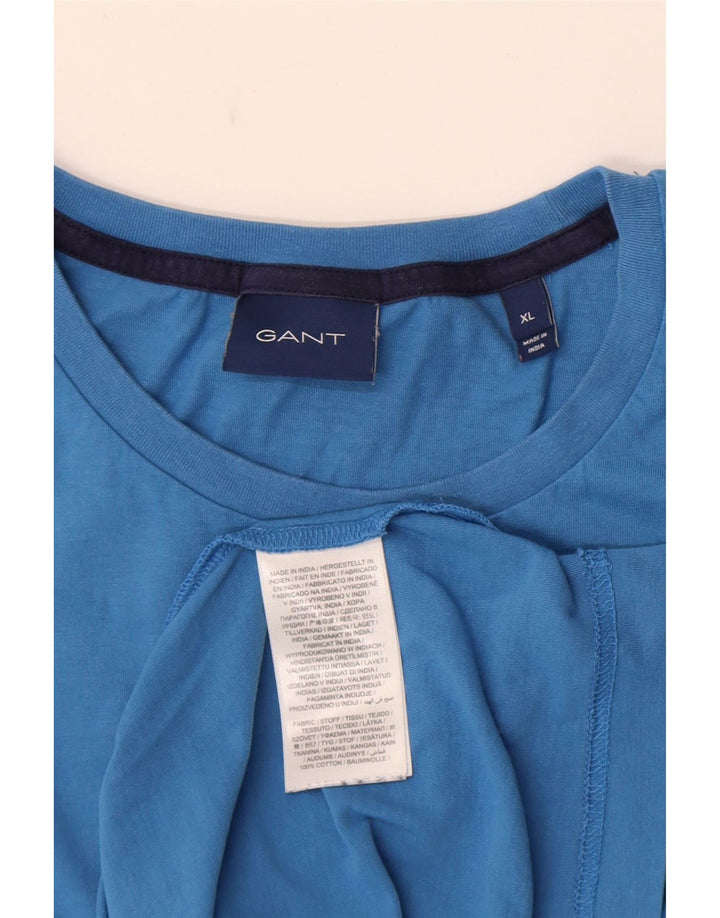 Gant Herre Grafisk T-Shirt Top XL Blå Bomuld