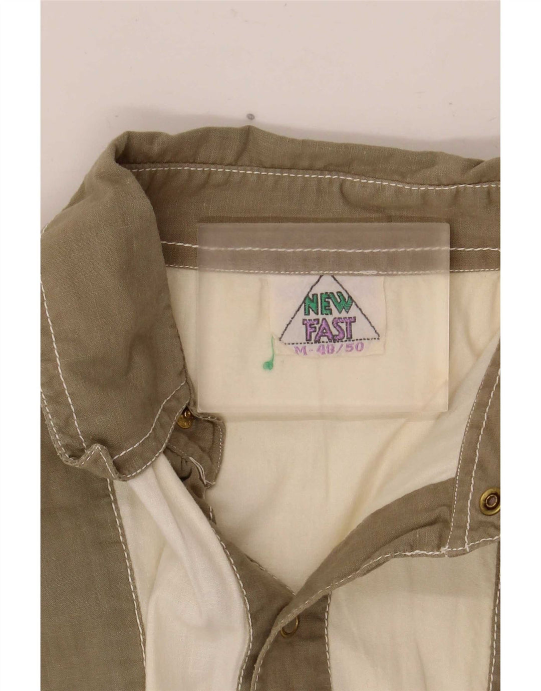 Ny Hurtig Herre Kortærmet Pullover Shirt EU 48/50 Medium Khaki Colourblock