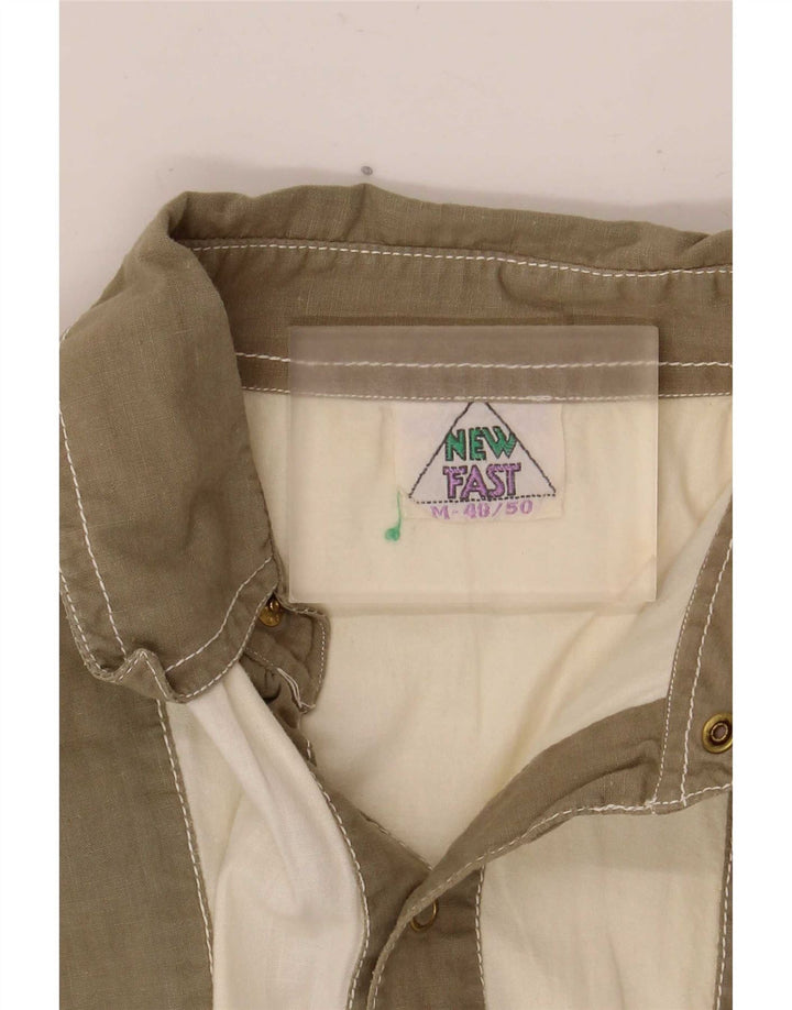 Ny Hurtig Herre Kortærmet Pullover Shirt EU 48/50 Medium Khaki Colourblock