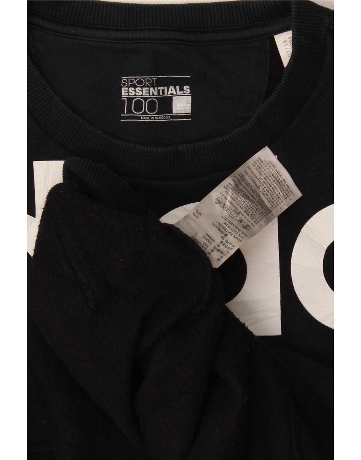 Adidas Grafisk Sweatshirt Jumper Medium Sort Bomuld