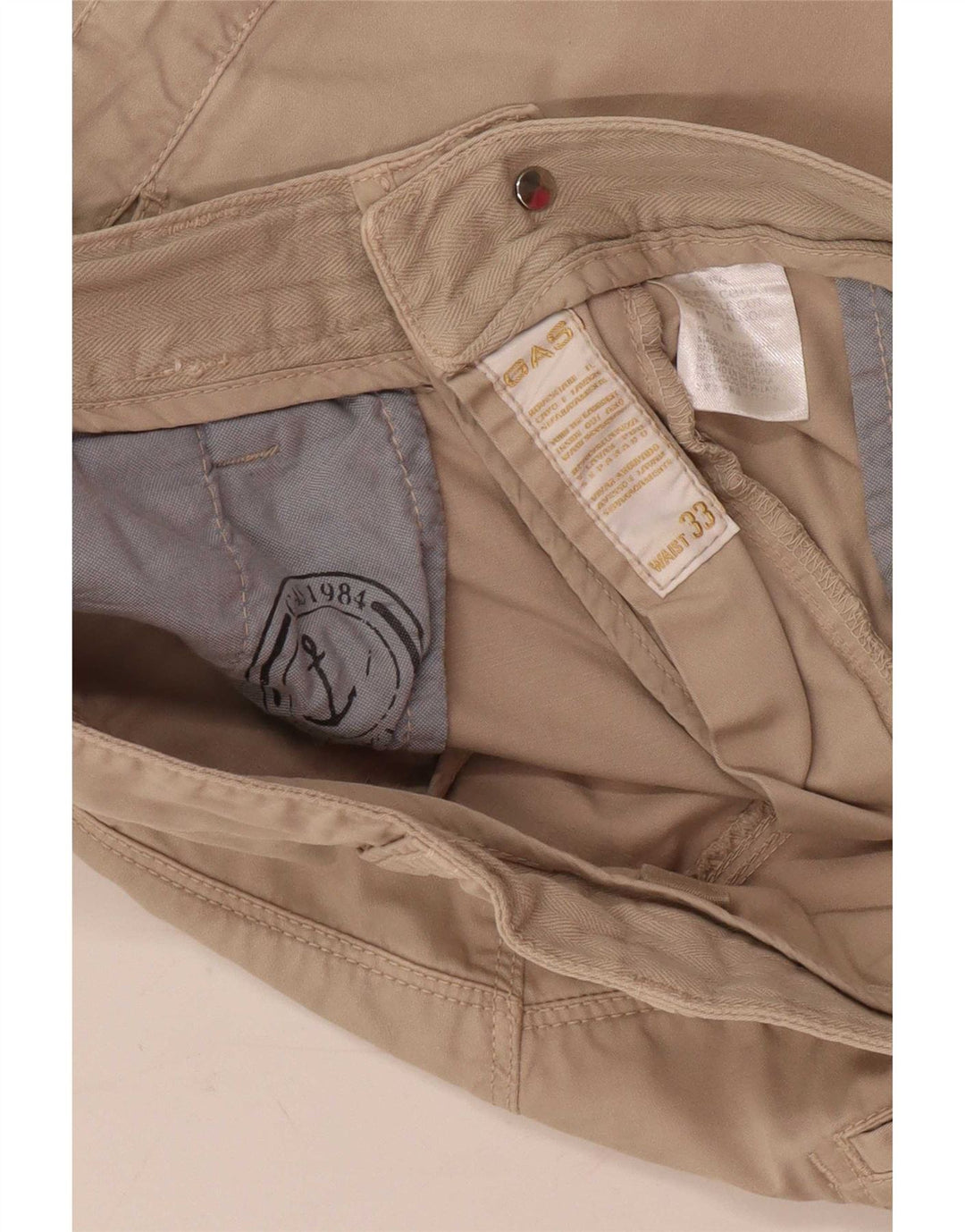 Gas Herre Chino Shorts W33 Stor Beige Bomuld