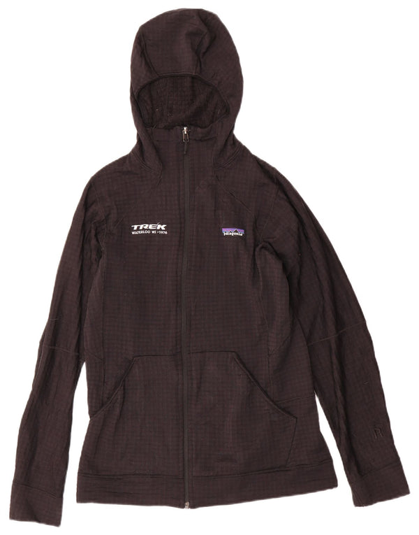 Patagonia Dame Hættetrøje Topjakke UK 10 Small Black Check