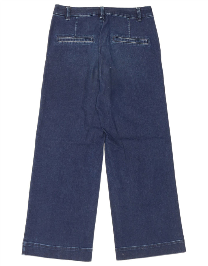 Massimo Dutti Dame Crop Wide Leg Jeans W26 L23 Blå
