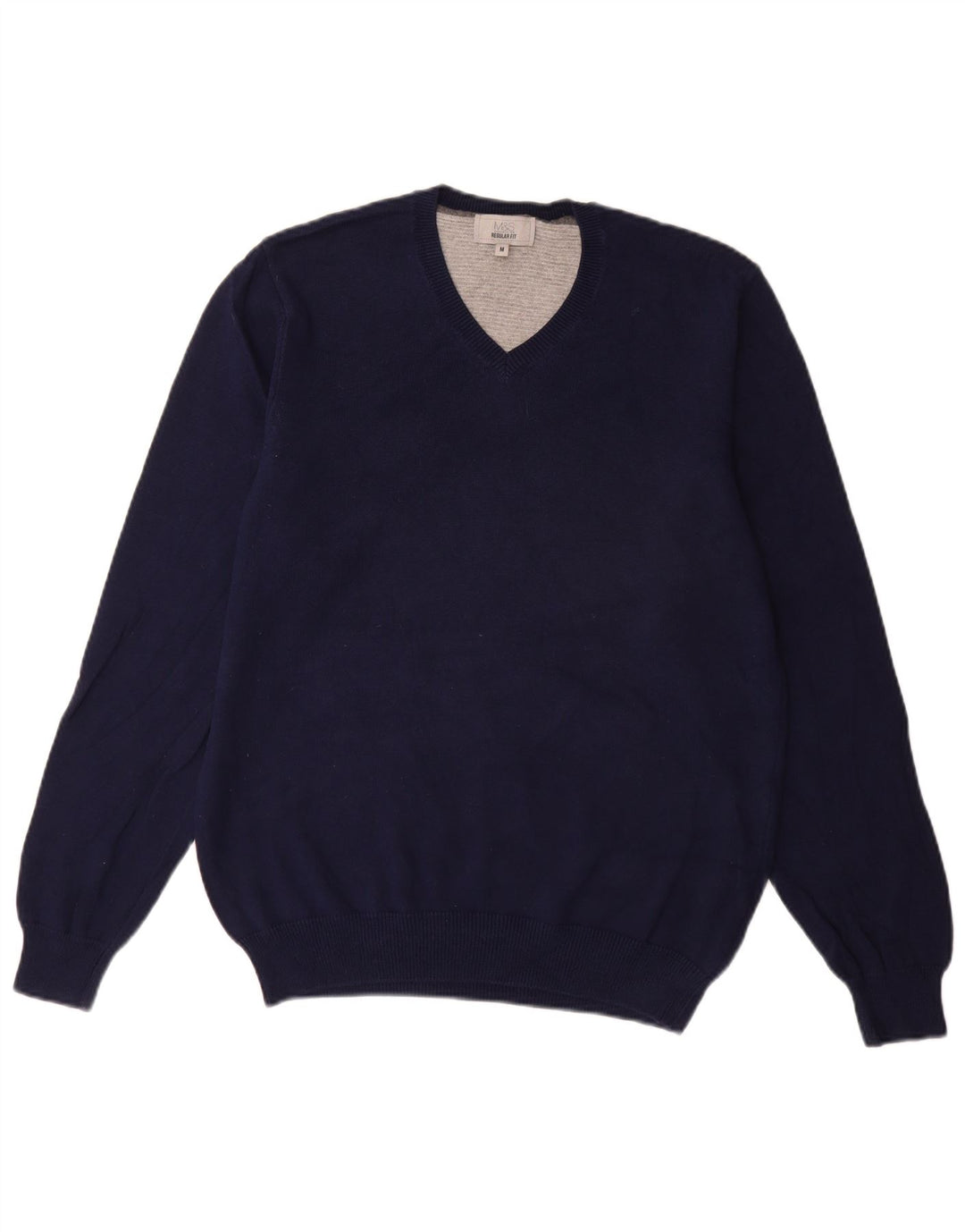 Marks & Spencer Herre Regular Fit V-hals sweater Medium Navy Blue