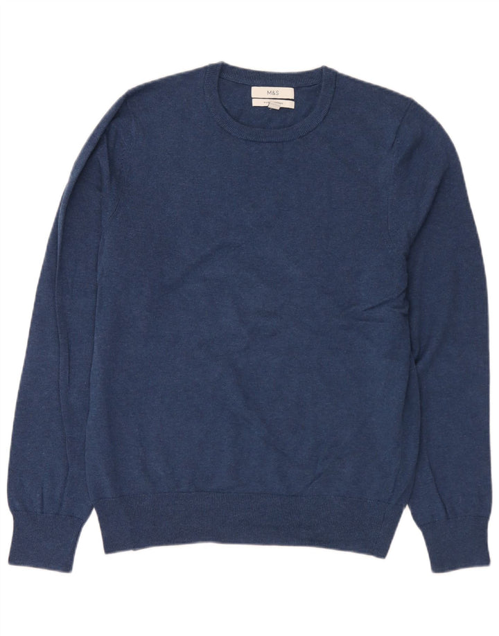 Marks & Spencer Herre sweater med rund hals, medium marineblå bomuld