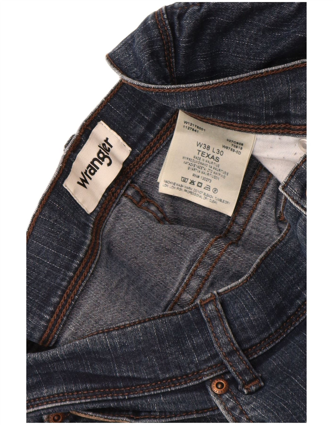 Wrangler Straight Jeans til mænd W38 L30 Marineblå Bomuld