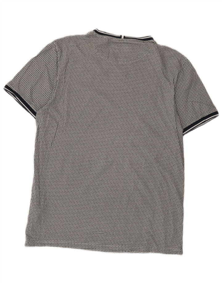 Ted Baker Herre T-Shirt Top Størrelse 3 Medium Navy Blue Plettet Bomuld