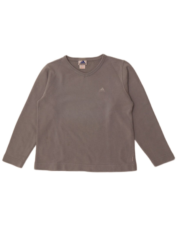 Adidas Dame Oversized Sweatshirt Jumper UK 10 Small Grå Bomuld