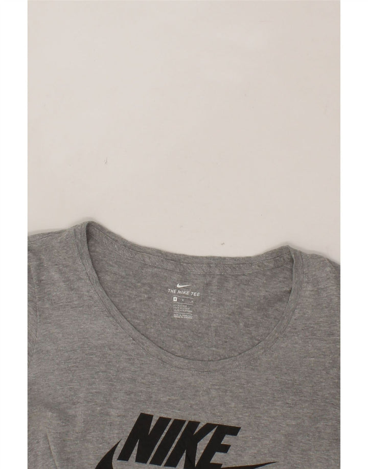 NIKE Womens Athletic Cut Graphic T-Shirt Top UK 14 Medium Grey Cotton Vintage Nike and Second-Hand Nike from Messina Hembry 